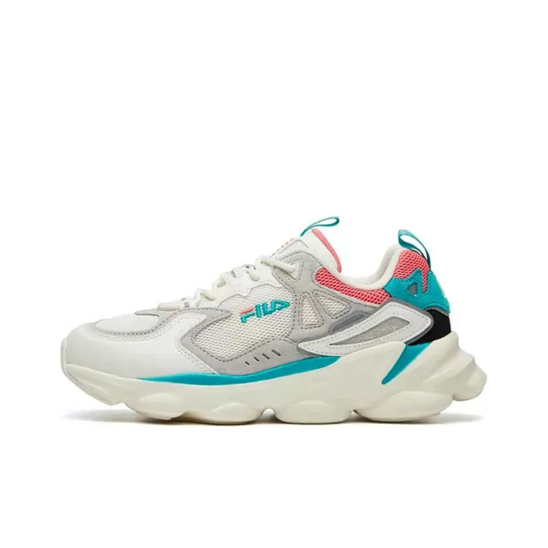 FILA Skipper Cushioning Anti-Slip And Wear-Resistant Low-Top Running Shoes Women's White Blue Orange-0