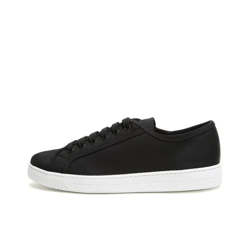 PRADA Canvas Shoes Men Low Top Black