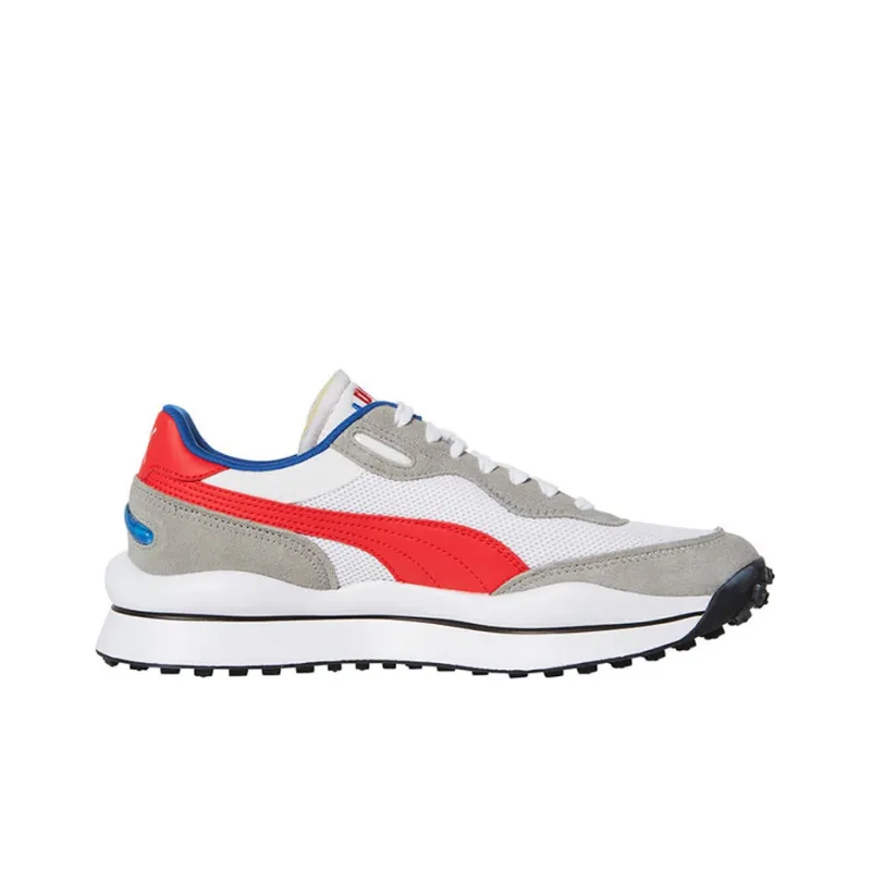PUMA Style Rider Play On Sd Mesh 'White Scarlet'-1