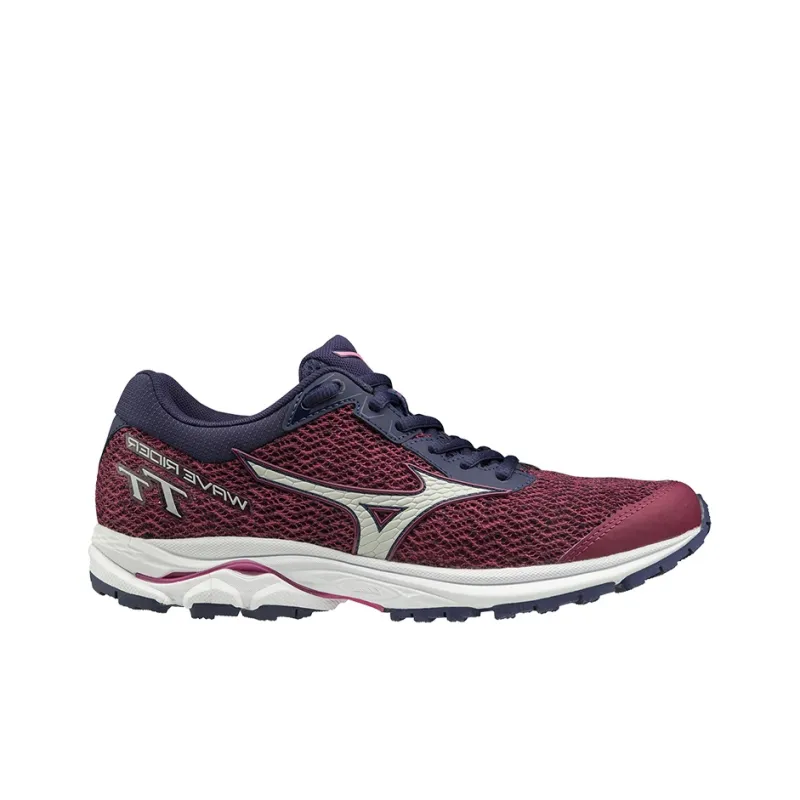 Mizuno Wave Rider TT Anti-Slip And Wear-Resistant Breathable Low-Top Running Shoes Women's Red Blue-1