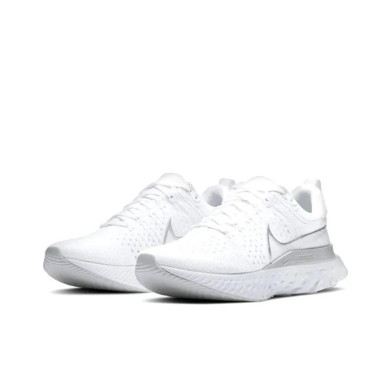 Nike React Infinity Run Flyknit 2 White Metallic Silver Women's-2