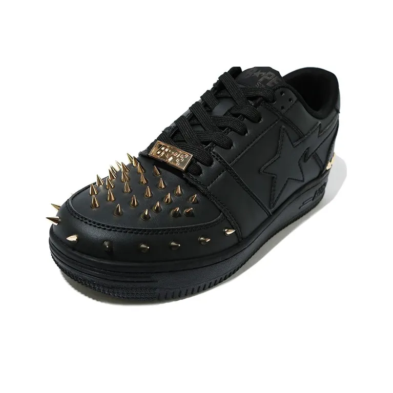 A BATHING APE STA Low Stylish Skateboarding Shoes Unisex Black-1