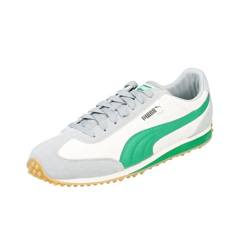 PUMA Whirlwind Classic Cushioning Anti-Slip Wear-Resistant Breathability Low-Top Running Shoes Men's Gray Green-1