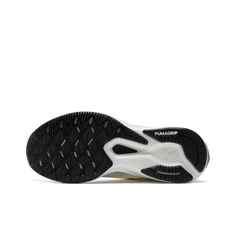 PUMA Deviate NITRO Cushioning, Breathable, Moisture Wicking Low Top Running Shoes Women's White Light Yellow-5