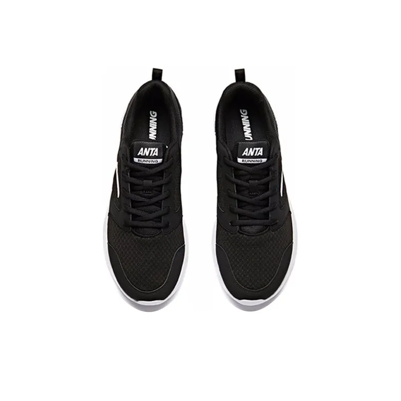 Anta Running Collection Breathable Low-Top Running Shoes Men's Black White-3