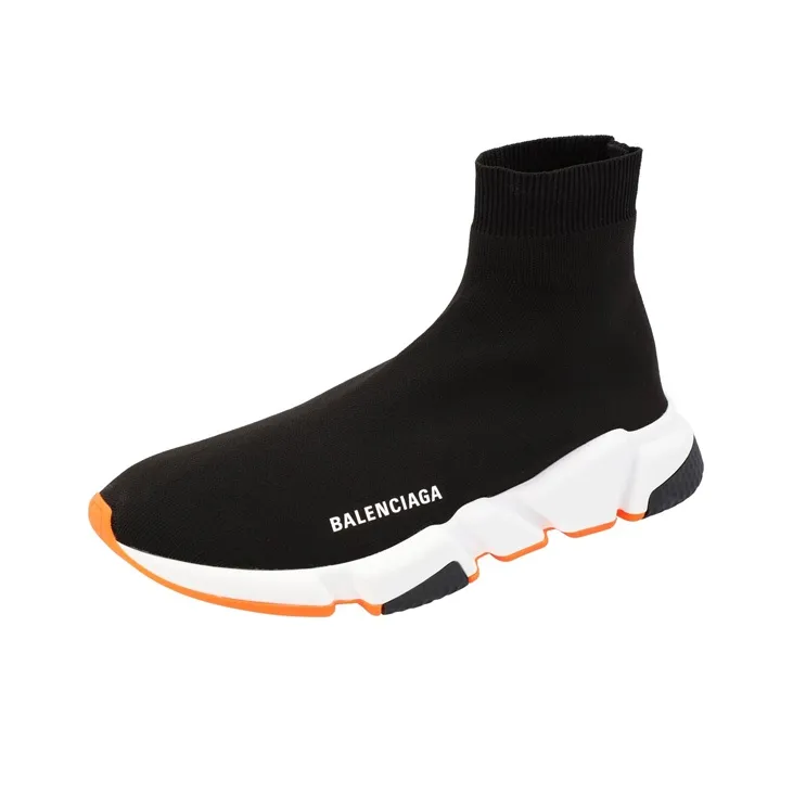 Balenciaga Speed Trainer Black Fluo Orange Sole-2