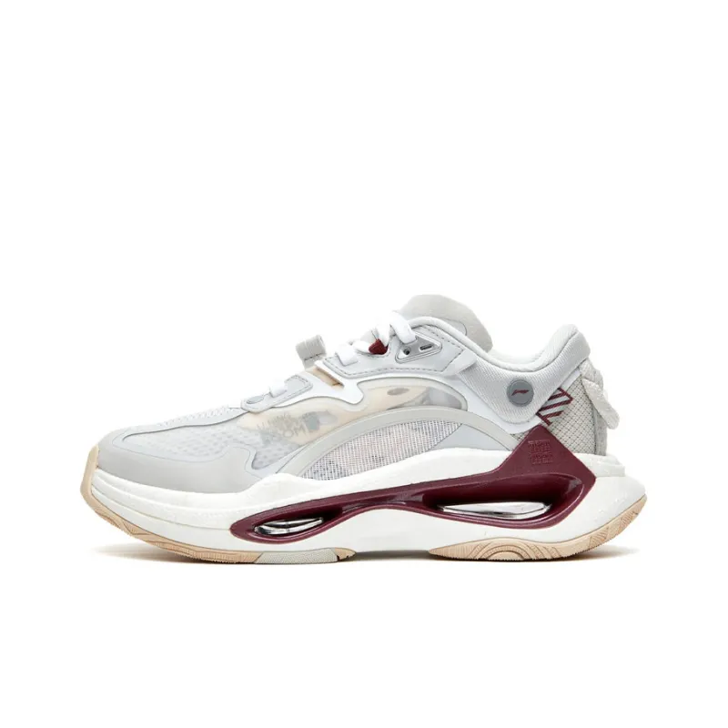 LiNing Running Shoes Women's Low Top White/Gray/Red-0