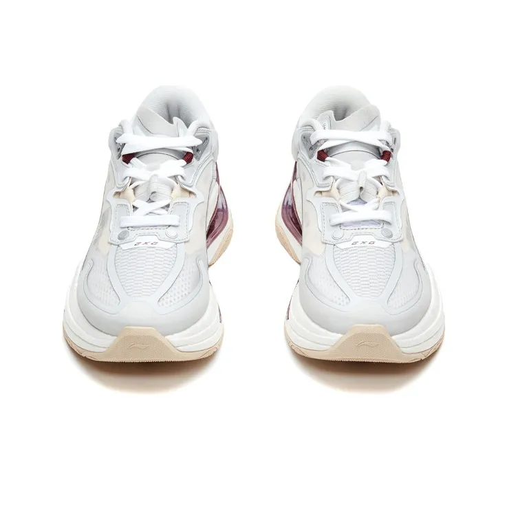 LiNing Running Shoes Women's Low Top White/Gray/Red-3