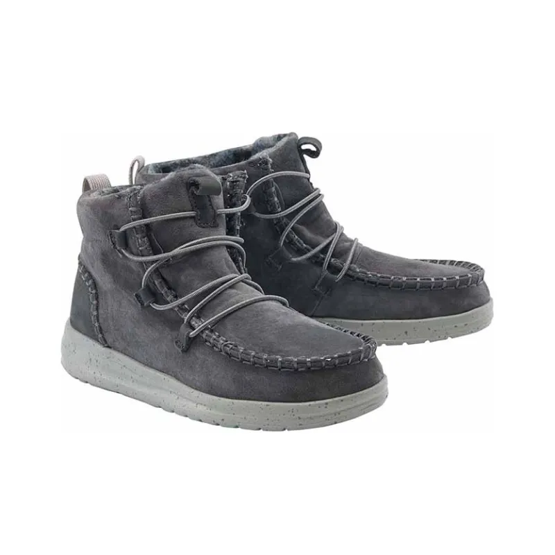 Heydude Skateboard Shoes Women's High-Top Gray-1
