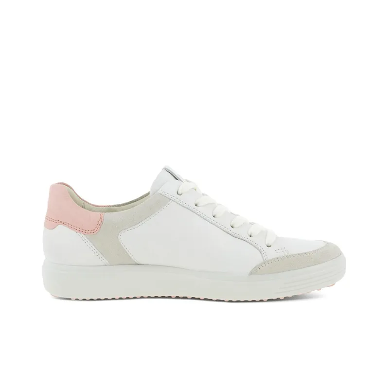 Ecco Soft 7 Skateboard Shoes Women's Low-Top White/Pink-1