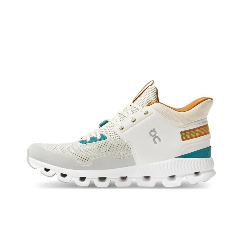 On Cloud Hi Running Shoes Men Low Top White Green-0
