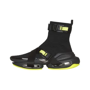 BALMAIN B-Bold Wear-Resistant High-Top Casual Shoes Men's Black Green