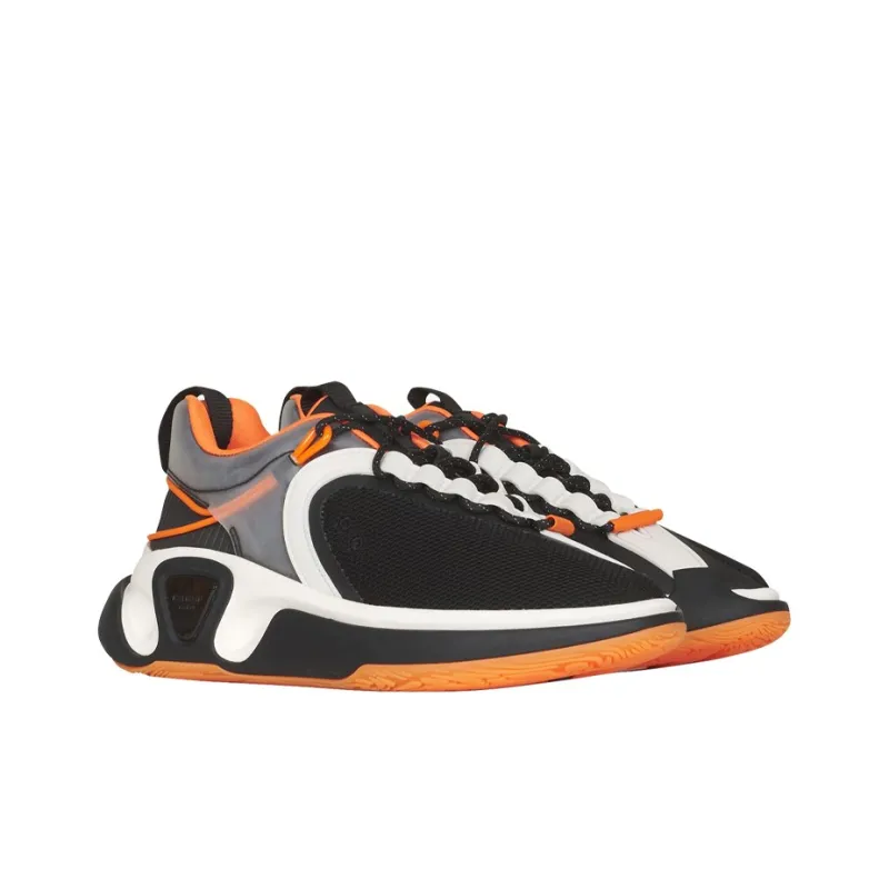 BALMAIN B-Runner Low-Top Casual Shoes Men's Black White Orange-1
