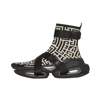 BALMAIN B Bold Chunky Sneakers Men High Top Black/White