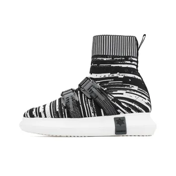 NORVINCY Casual Shoes Unisex High Top Black White/Zebra Print