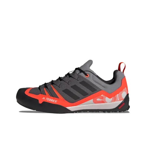 Adidas Terrex Swift Solo Approach Wear-Resistant Low-Top Trekking Shoes Unisex Gray Orange