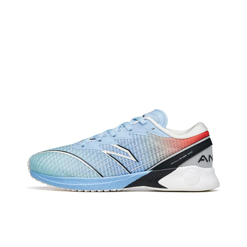 Anta Running Collection Cushioned Slip Resistant Abrasion Resistant Low Top Running Shoes Men's Blue Red-0