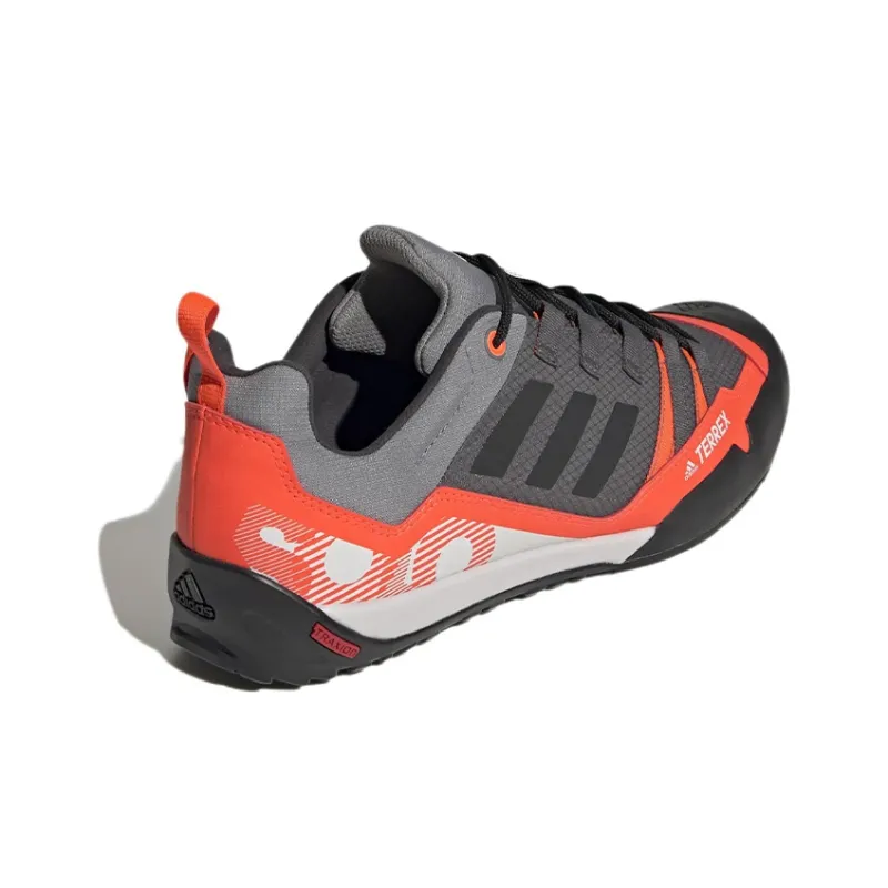 Adidas Terrex Swift Solo Approach Wear-Resistant Low-Top Trekking Shoes Unisex Gray Orange-3