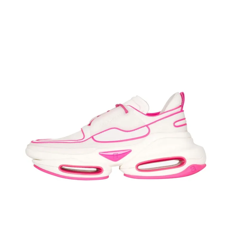 BALMAIN B Bold Chunky Sneakers Women's Low Top White Pink-0