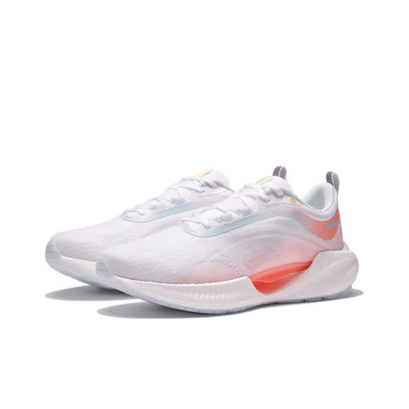 LiNing Super Light 19 Cushioning Anti-Slip And Wear-Resistant Low-Top Running Shoes Women's White Orange-2