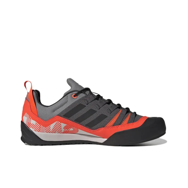 Adidas Terrex Swift Solo Approach Wear-Resistant Low-Top Trekking Shoes Unisex Gray Orange-1