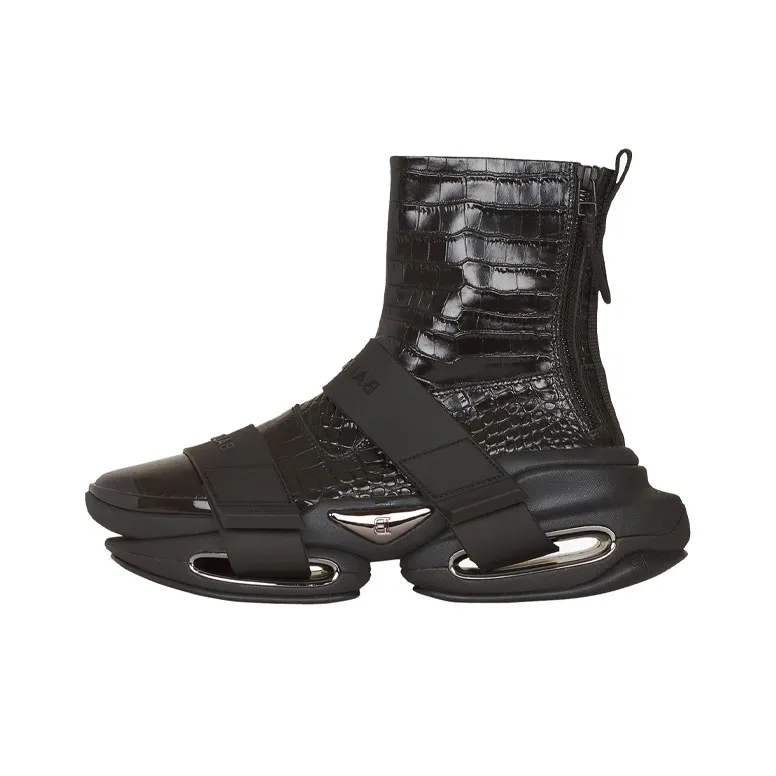 BALMAIN B Bold Chunky Sneakers Men High Top Black-0