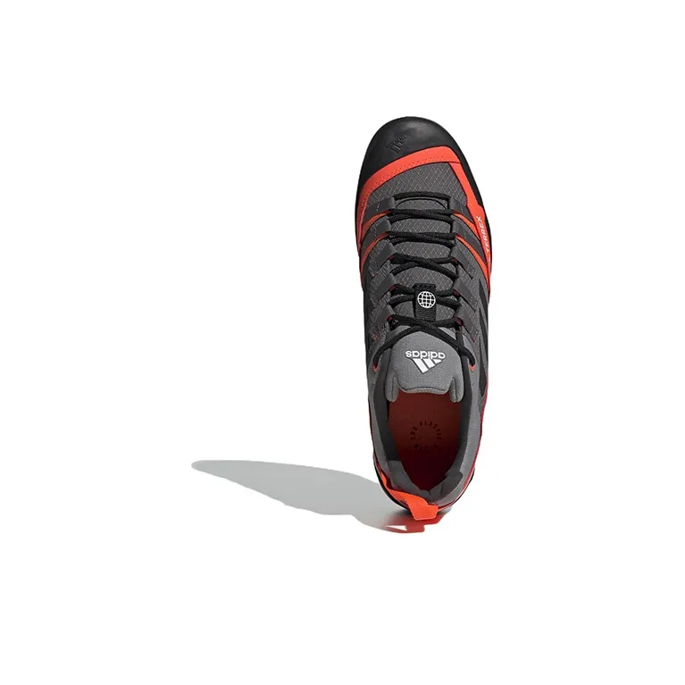 Adidas Terrex Swift Solo Approach Wear-Resistant Low-Top Trekking Shoes Unisex Gray Orange-4