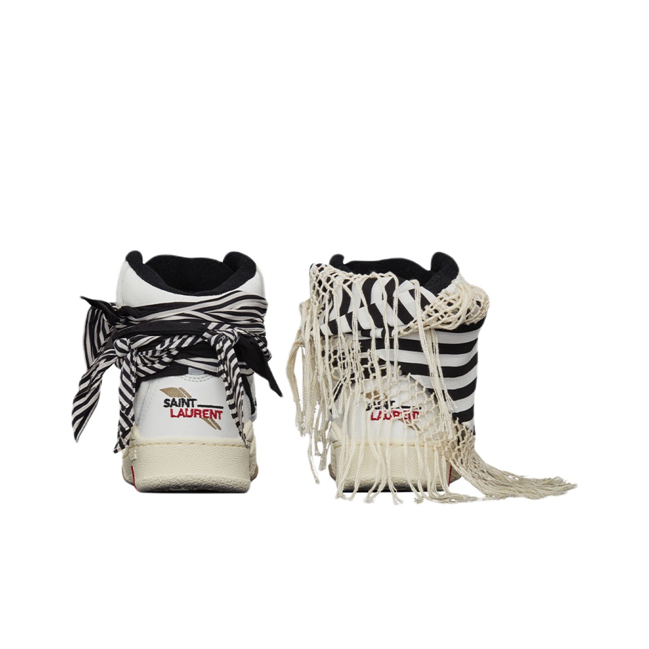【送料&関税込】Saint Laurent Smith Leather Sneakers SAINT LAURENT Smith Lace-Up Sneakers - POIZON