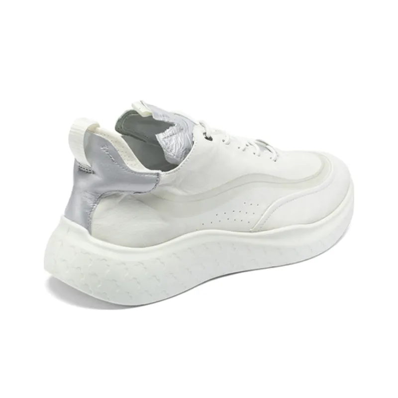 Ecco Yue Dong Abrasion Resistant Breathable Low Top Casual Shoes Men's White-3