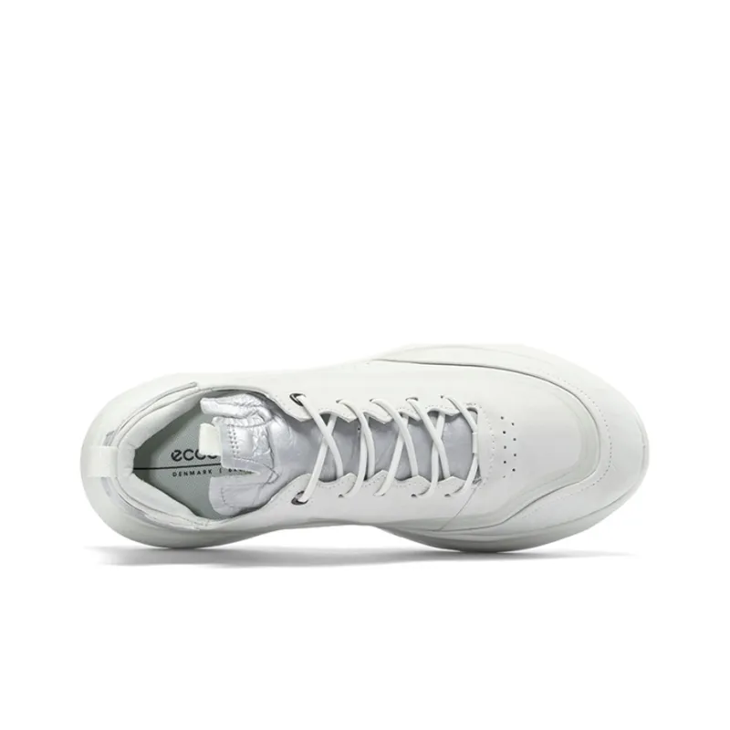 Ecco Yue Dong Abrasion Resistant Breathable Low Top Casual Shoes Men's White-4