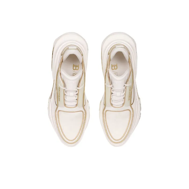 BALMAIN B Bold Sports Casual Shoes Women's White Gold-2