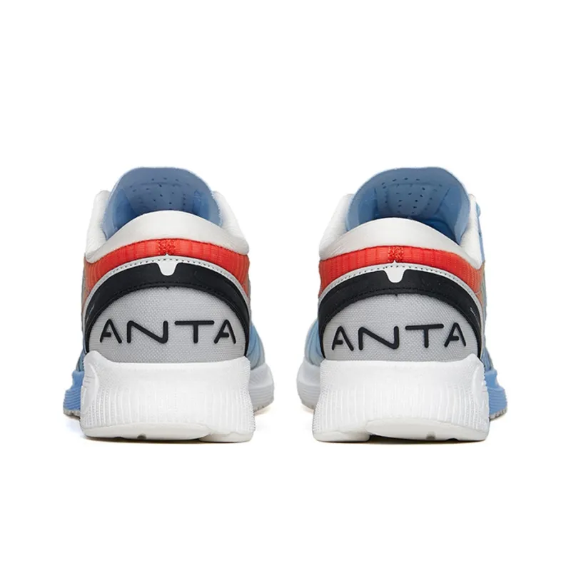 Anta Running Collection Cushioned Slip Resistant Abrasion Resistant Low Top Running Shoes Men's Blue Red-3