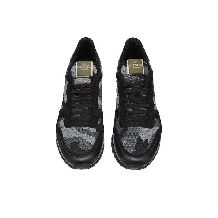 Valentino Garavani Camouflage Rockrunner Lace Up Sneakers-3