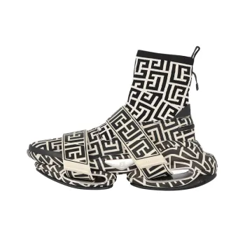 BALMAIN B Bold Chunky Sneakers Men High Top Black/White