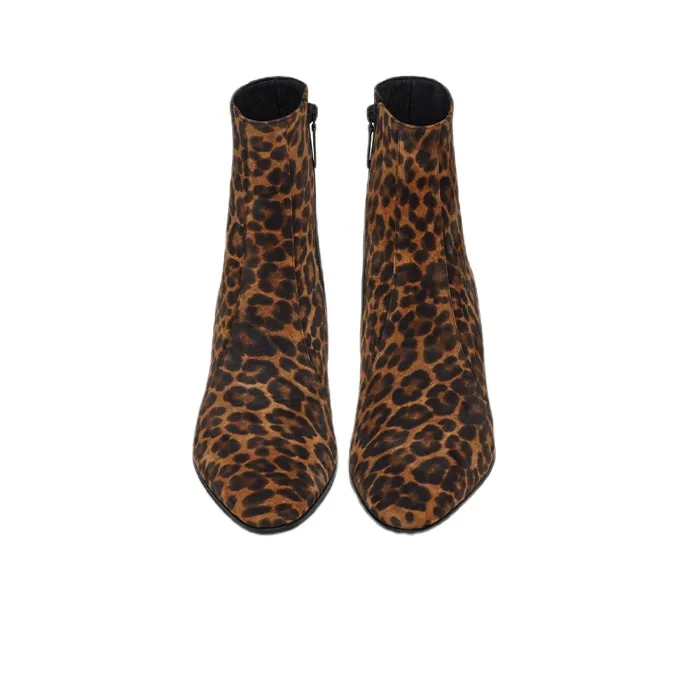 SAINT LAURENT Vassili Ankle Boots 6cm Men's Coffee-3