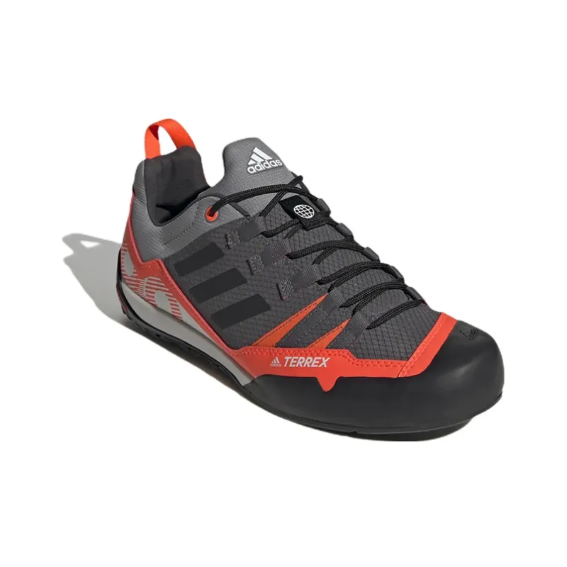 Adidas Terrex Swift Solo Approach Wear-Resistant Low-Top Trekking Shoes Unisex Gray Orange-2