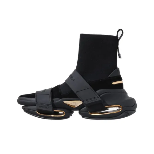 BALMAIN B Bold Wear Resistant High Top Casual Shoes Women's Black