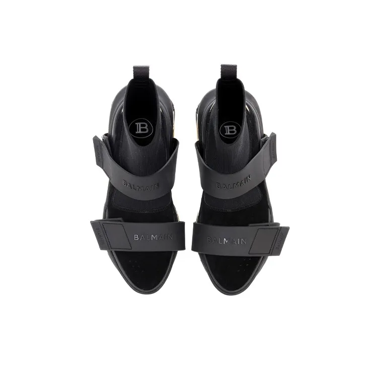 BALMAIN B-Bold Wear-Resistant High-Top Casual Shoes Women's Black-3