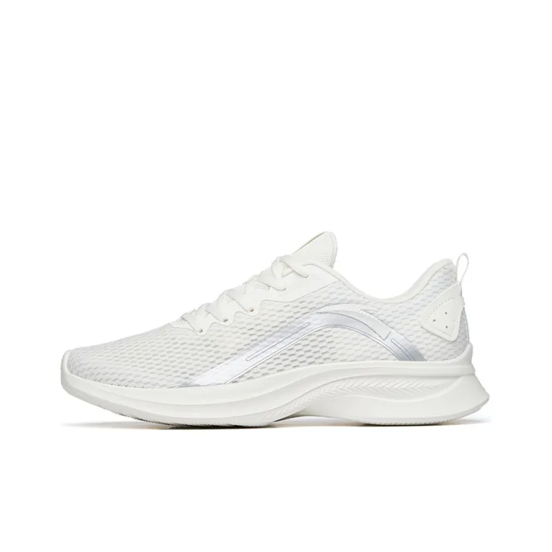 Anta Cushioned Anti Slip And Wear Resistant Lightweight Low Top Running Shoes Men's Ivory White-0
