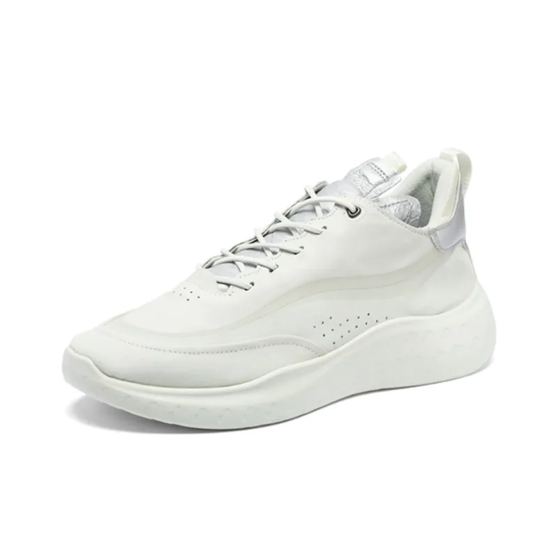Ecco Yue Dong Abrasion Resistant Breathable Low Top Casual Shoes Men's White-2
