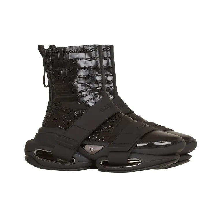 BALMAIN B Bold Chunky Sneakers Men High Top Black-1
