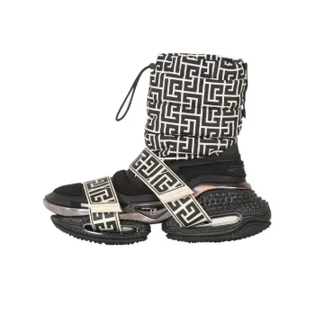 BALMAIN B Bold Abrasion Resistant High Top Casual Shoes Men's Black White