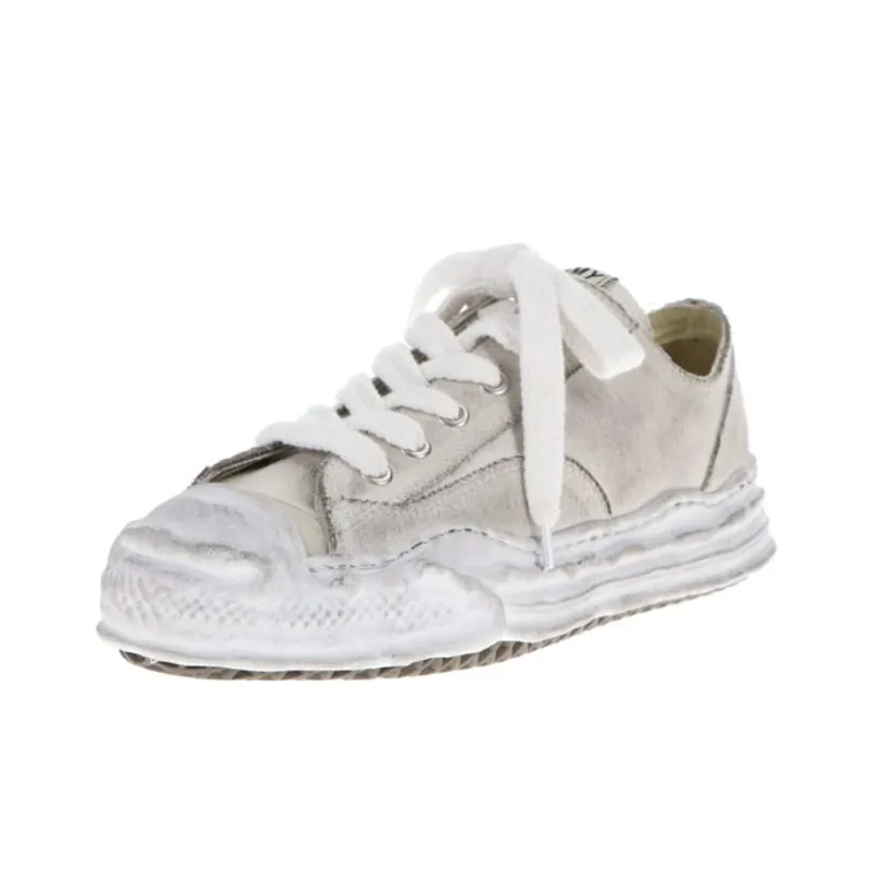 MIHARA YASUHIRO Hank Dissolve Shoes Low Top Stylish Skateboarding Shoes Men's White Vintage Version-2