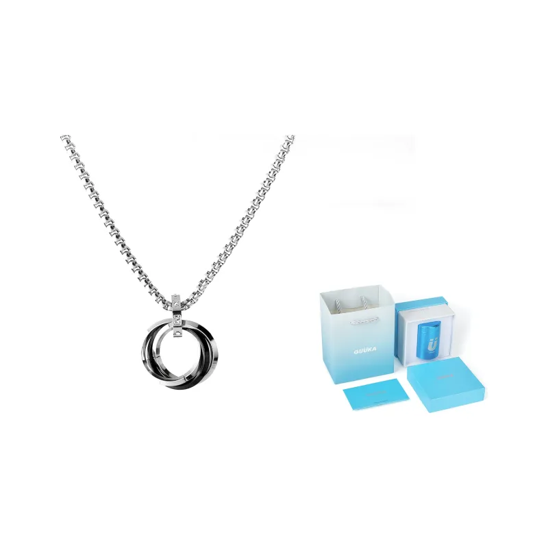 Guuka Stainless Steel Necklaces Unisex Silver-5