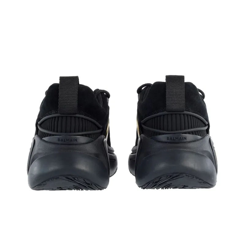 BALMAIN B-Runner Cushioning Anti-Slip Wear-Resistant Breathability Low-Top Casual Shoes Women's Black Gold-4