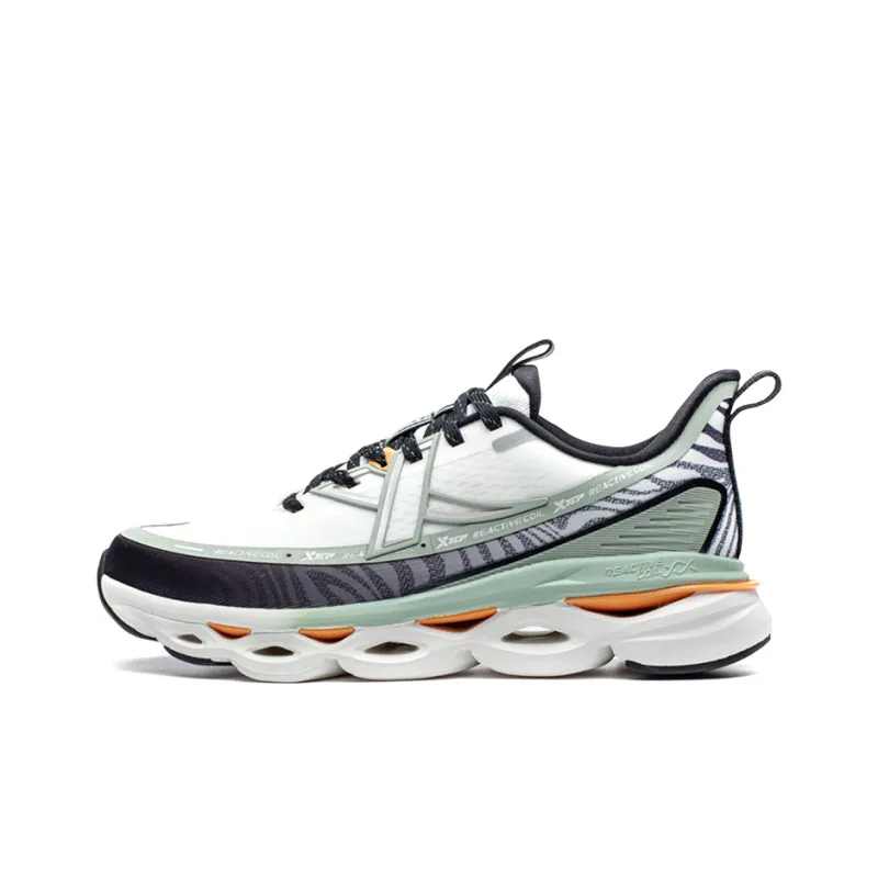 XTEP Shock Absorbing Spins 10.0 Pro Running Shoes Men Low-Top Sail White/Gray Pea Green-0