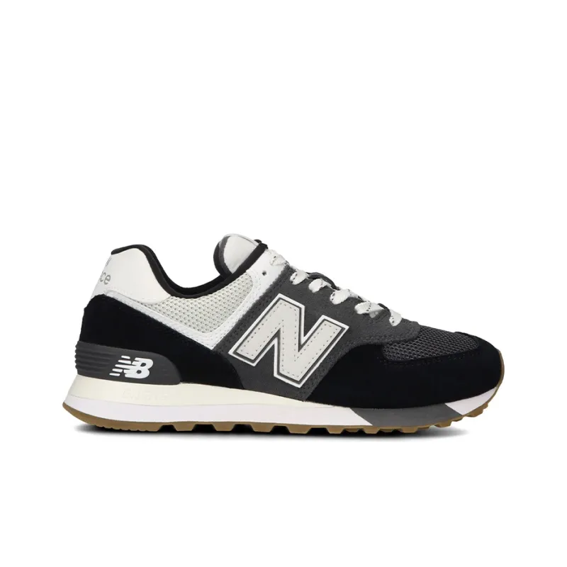 New Balance 574 Grey Black White Women's-1