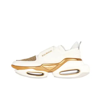 BALMAIN B Bold Chunky Sneakers Women's Low Top White Gold