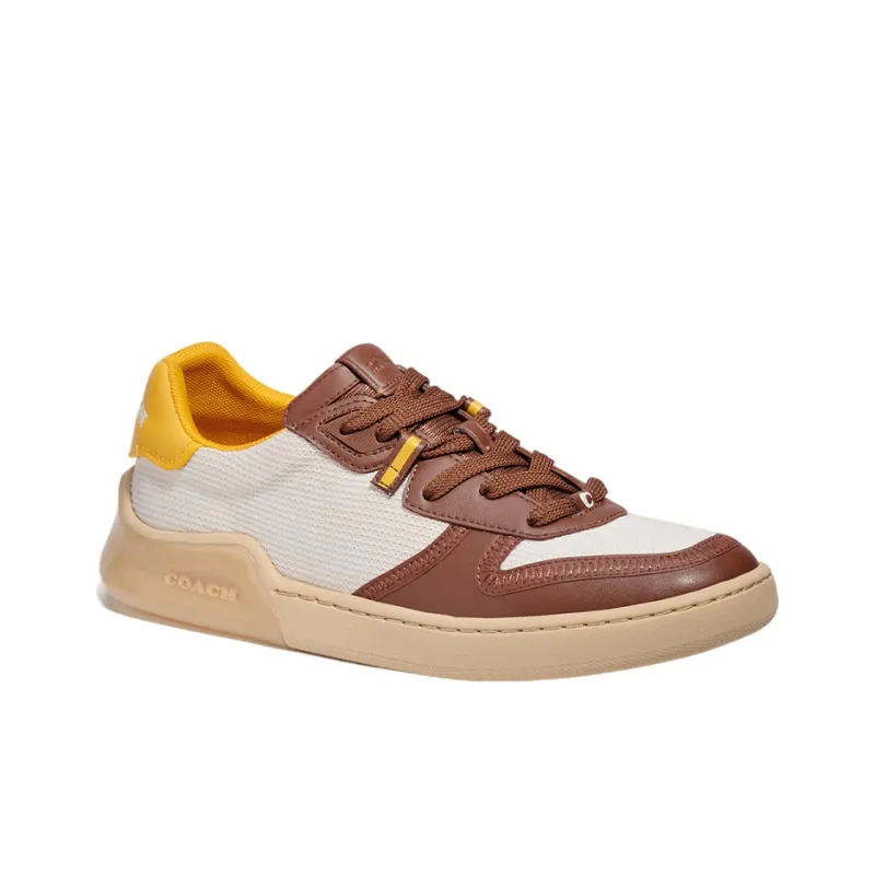COACH CitySole CITYSOLE COURT Low Top Stylish Skateboarding Shoes Men's Brown Yellow White-2
