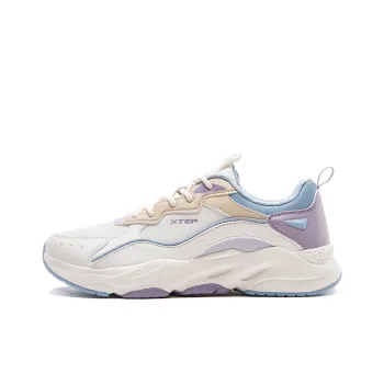 XTEP Casual Shoes Women's Low Top Sail White/Bellflower Purple/Light Purple